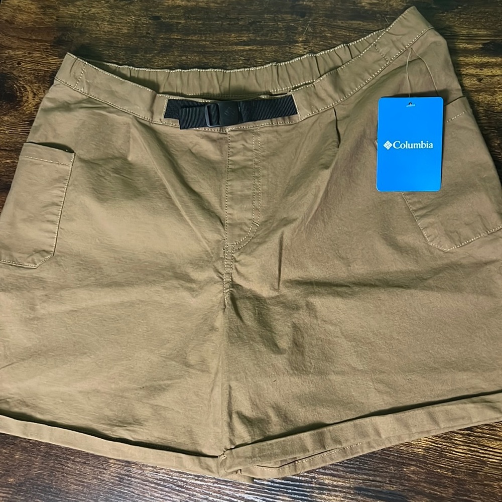 Columbia Brown Elastic Waist Cargo Hiking Shorts -XL